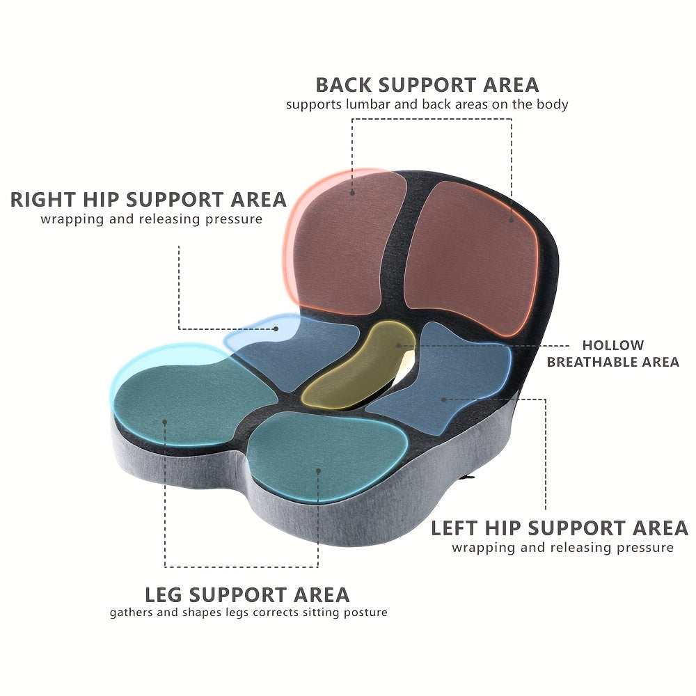 1pc Of Cushion Backrest Cushion, Bedding, Ergonomic Lumbar Support Cushion, Maintain Correct Sitting Posture, Core Soft Support, Sedentary Buttocks Gaming Chair Cushion, Driving Backrest, Removable Jacket, The Perfect Gift!
