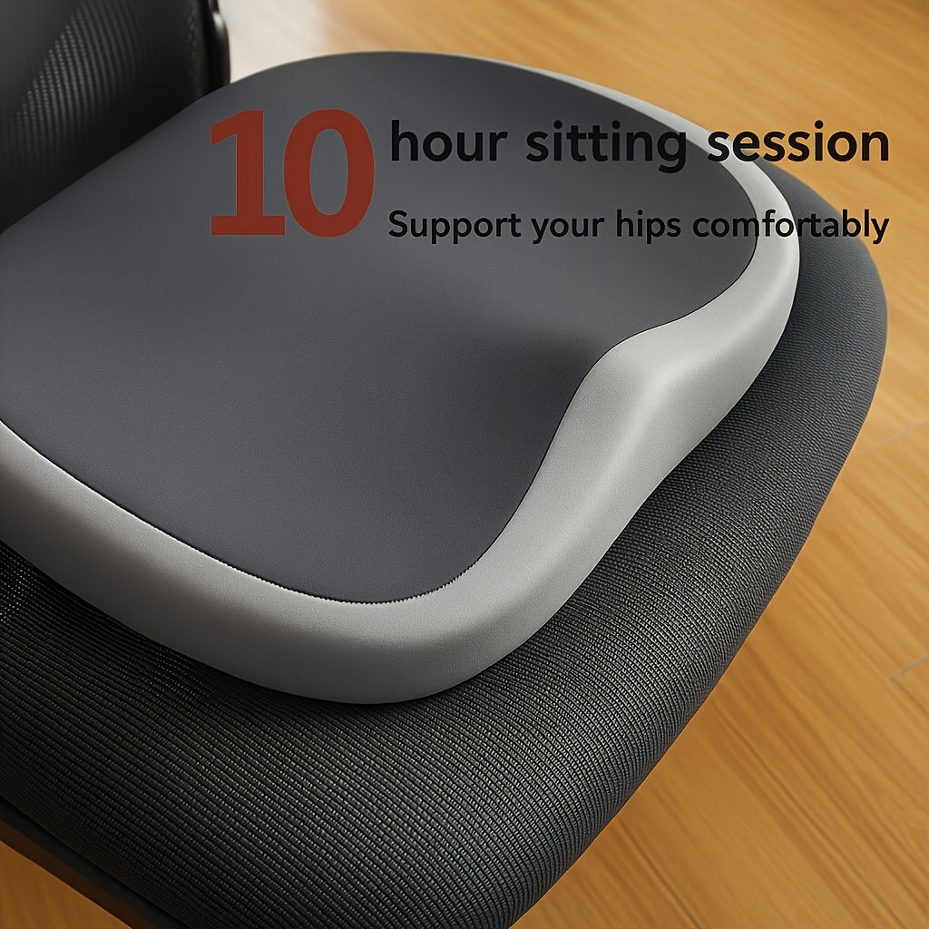 10-Hour Posture-Correcting Office Chair Cushion with Adjustable Lumbar & Buttocks Support - Ergonomic Seat Cushion for Lower Back Pain Relief, Desk, Home Office - Lightweight & Portable, Polyester Fiber - Compatible with All Chairs (No Power Needed), Seat