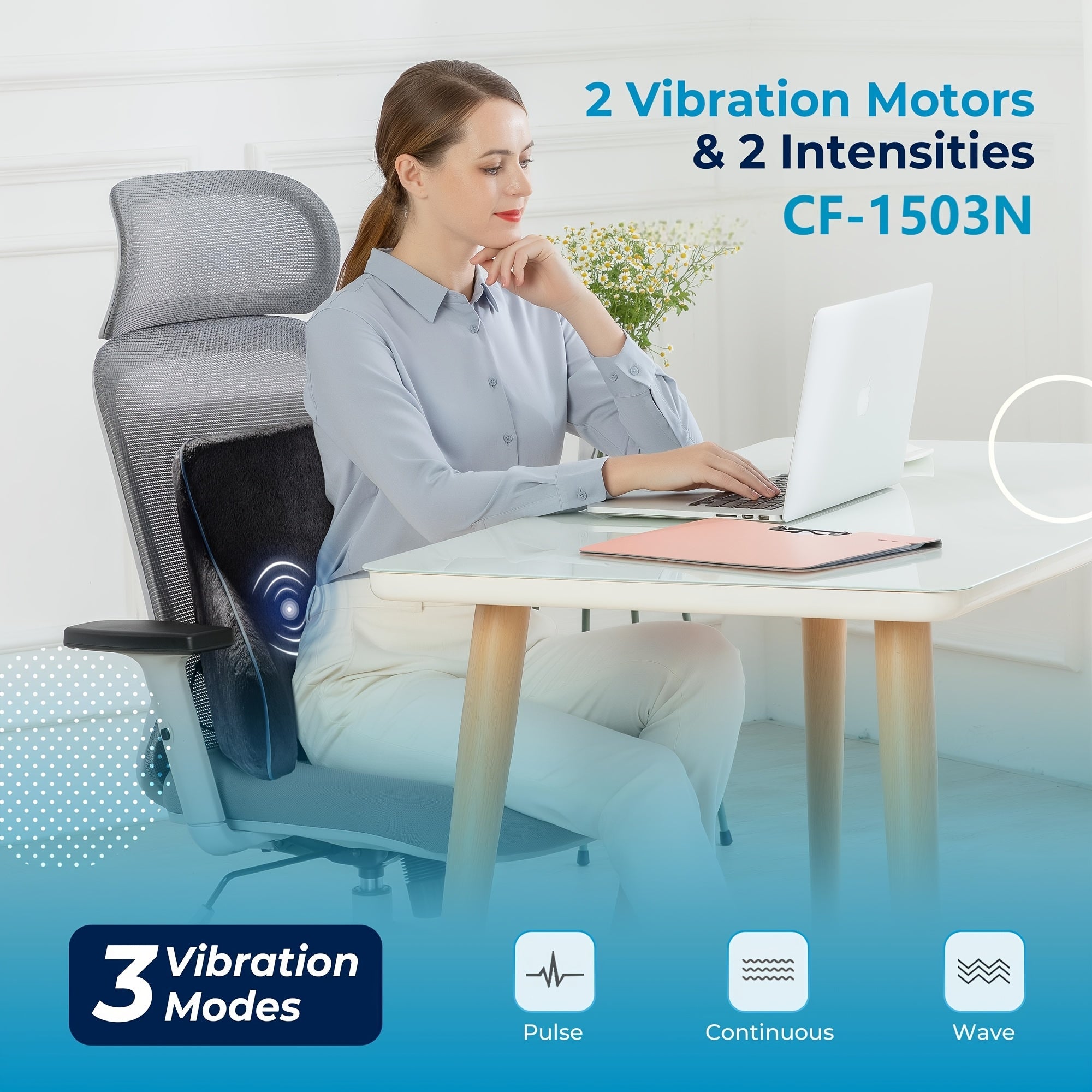 Comfier Back Lumbar Support Pillow For Office Chair, Chair Pillow For Back Support With 3 Vibration Modes & 2 Heat Levels, Father'S Day And Mother'S Day Gift, Perfect Birthday Gift For Men And Women