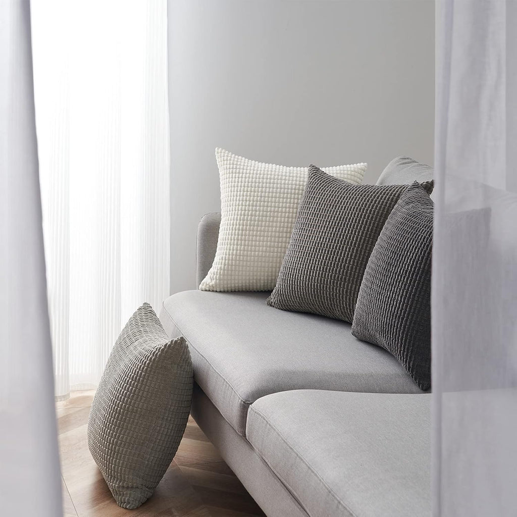 Throw Pillows Covers for Couch, Decorative Fluffy Corduroy Cushion Cover 4 PCS
