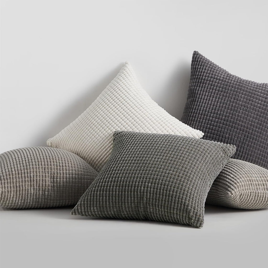 Throw Pillows Covers for Couch, Decorative Fluffy Corduroy Cushion Cover 4 PCS