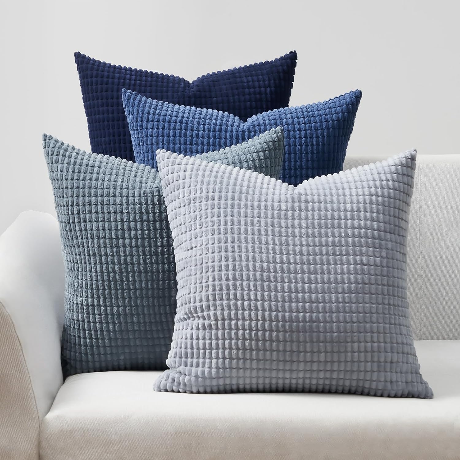 Throw Pillows Covers for Couch, Decorative Fluffy Corduroy Cushion Cover 4 PCS