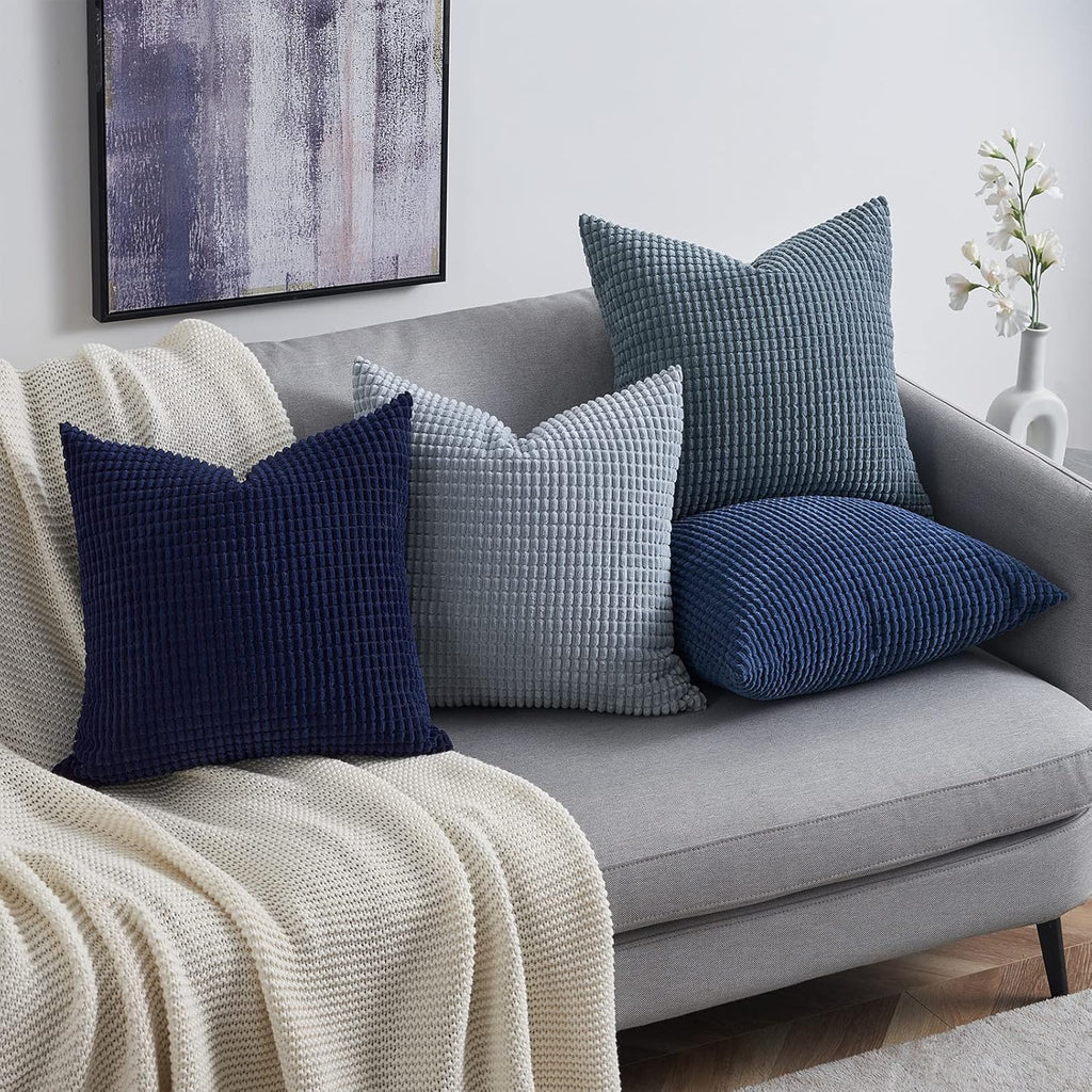 Throw Pillows Covers for Couch, Decorative Fluffy Corduroy Cushion Cover 4 PCS