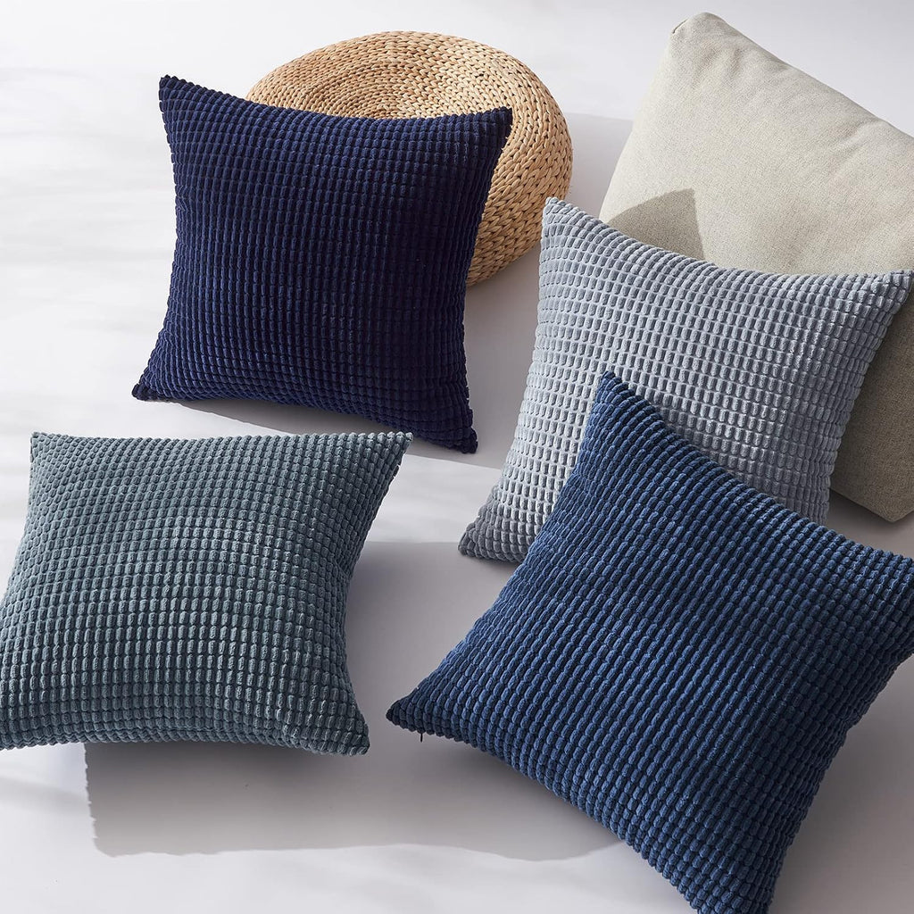 Throw Pillows Covers for Couch, Decorative Fluffy Corduroy Cushion Cover 4 PCS