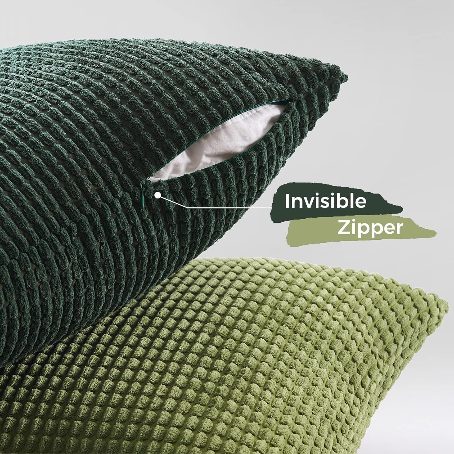 Throw Pillows Covers for Couch, Decorative Fluffy Corduroy Cushion Cover 4 PCS