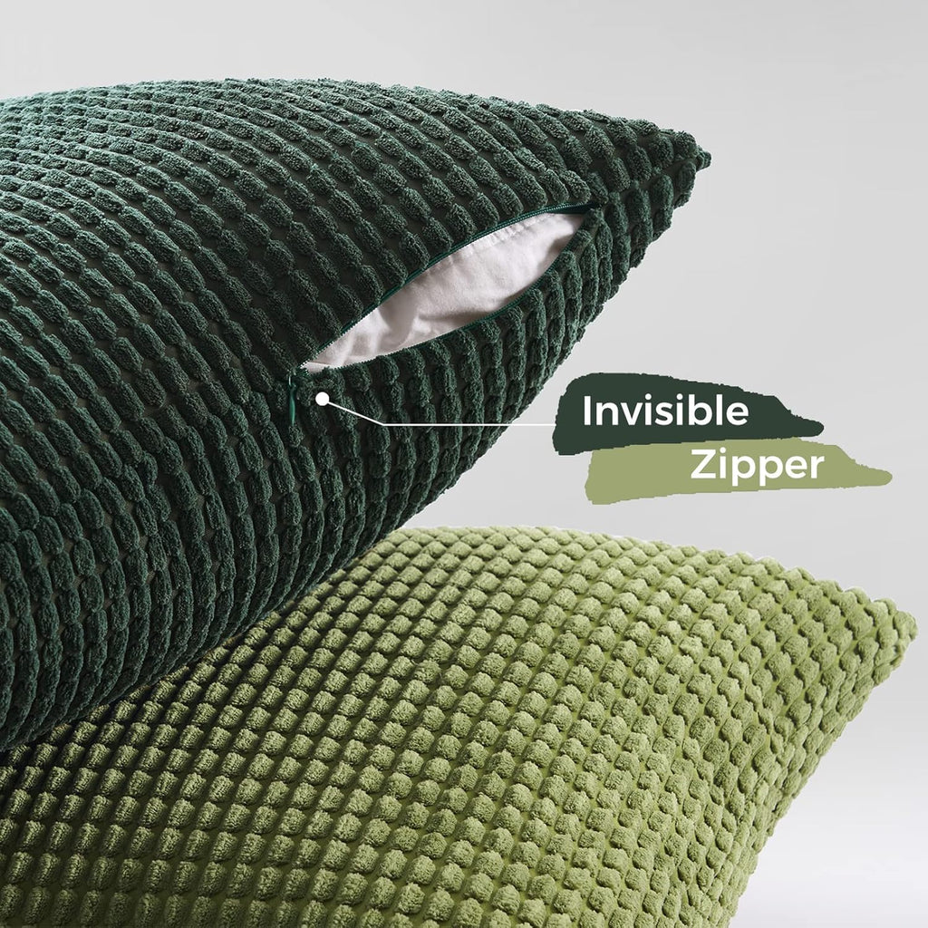 Throw Pillows Covers for Couch, Decorative Fluffy Corduroy Cushion Cover 4 PCS