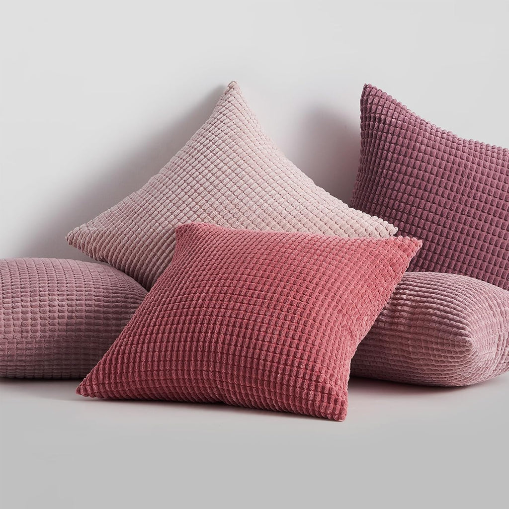 Throw Pillows Covers for Couch, Decorative Fluffy Corduroy Cushion Cover 4 PCS