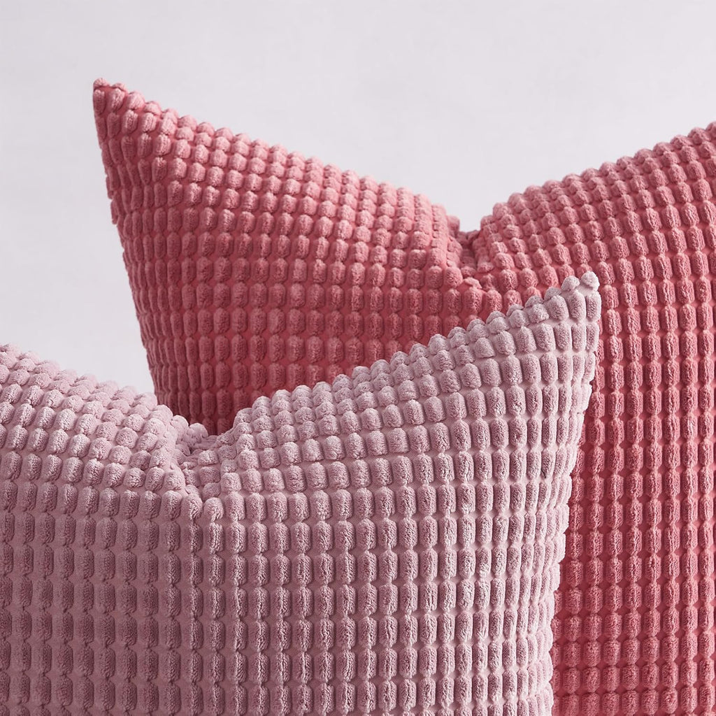 Throw Pillows Covers for Couch, Decorative Fluffy Corduroy Cushion Cover 4 PCS