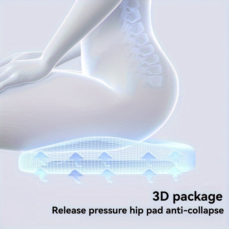 10-Hour Ergonomic Memory Foam Office Chair Pad - Adjustable Hip & Lumbar Support, Durable Polyester, Reduces Back Pain & Improves Posture, Comfortable Office Chair for Home, Car, and Workspace Use, Chair for Office, Home Seating Solution, Modern Seating,