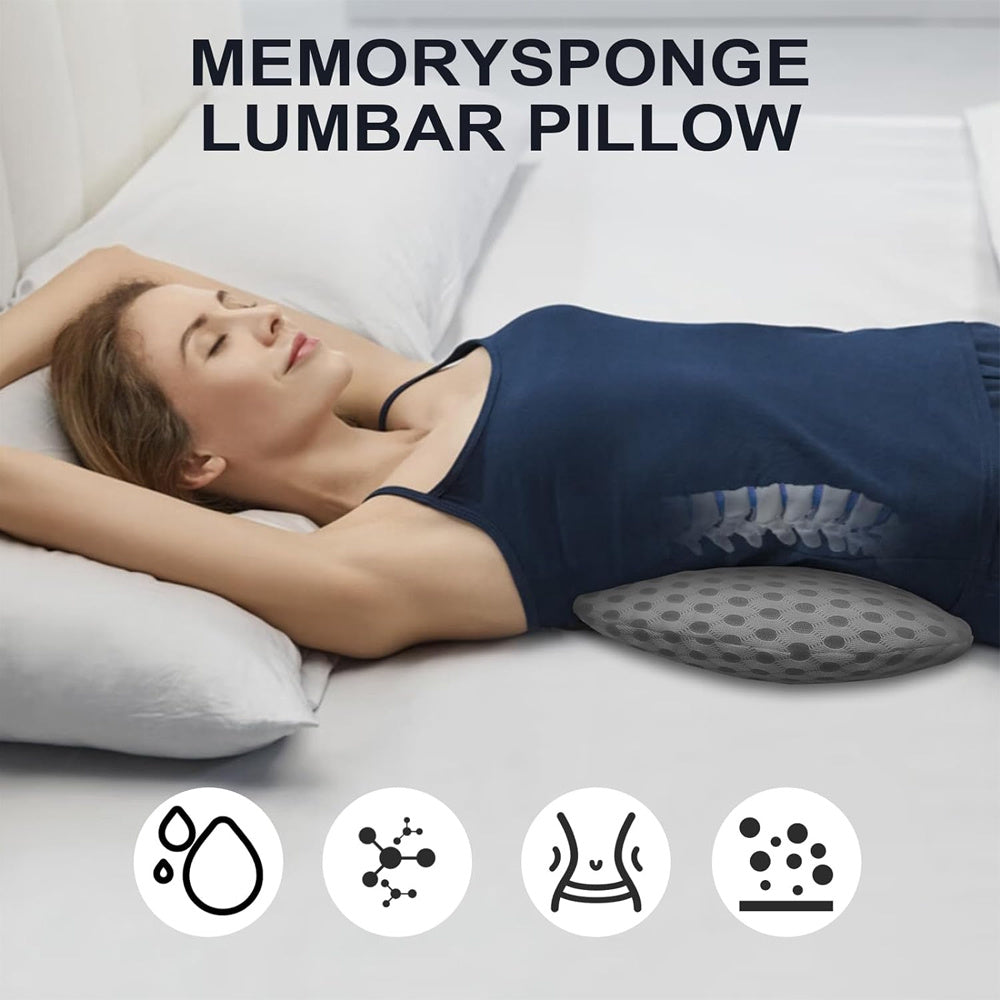 2pcs:(1 Seat Pad + 1 Lumbar Support Pillow) Memory Foam Seat Cushion & Lumbar Support Pillow Set - Ergonomic Office Chair Cushion for Back, Car Seat, Wheelchair, Gaming Chair - Breathable & Machine Washable Cover