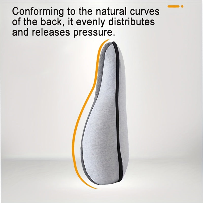1pc Slow-Rebound Memory Foam Pillow 500g Lumbar Pillow Back And Waist Support Pillow Office Chair Pad Back Support Ergonomic Back Pillow Lumbar Support Car Seat Back And Waist Support Pillow with Central Hole Seat Cushion