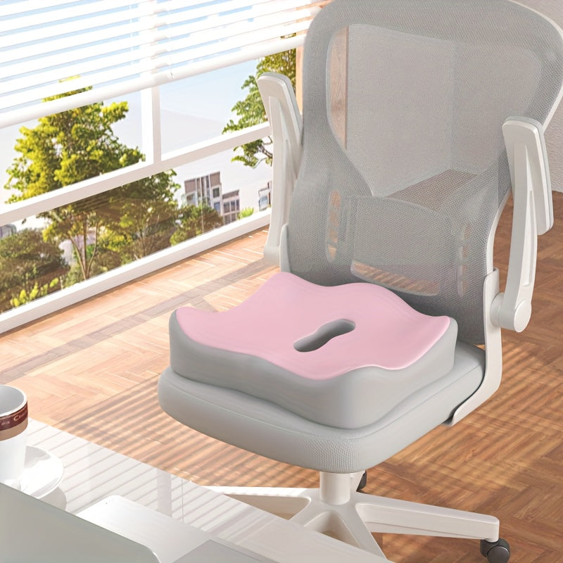 4-Color Options Ergonomic Memory Foam Office Chair Cushion, Contour Design - Provides Lumbar Support for Office Chairs and Car Seats with Soft Padding to Relieve Pressure on Spine, Hips, and Joints for Side Sleepers
