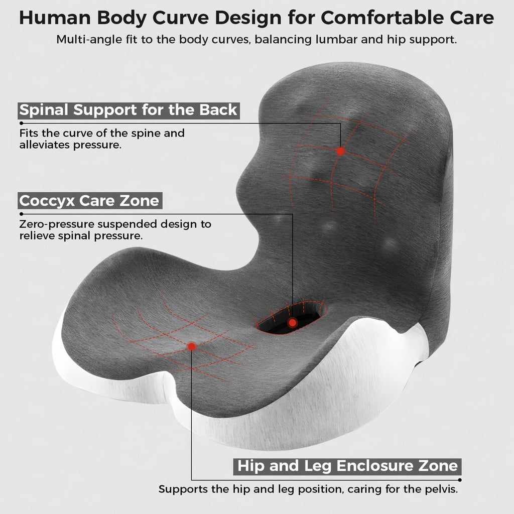 Memory Foam Seat Cushion, Office Chair Cushion With Lumbar Support Car Seat Cushion With 8 Back Massage Heads For Car, Truck, Desk, Gaming Chair