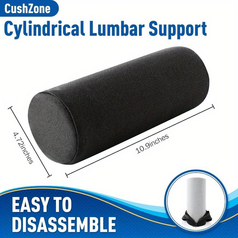Ergonomic Lumbar Roll Pillow for Office Chair, Car & Gaming Chair - Posture Support Cushion with Washable Cover, Back Relief & Improved Posture, Durable Non- Fabric, Purple, Backrest Pillow, Posture Improvement, Sleek Design, Comfortable Fit, Posture