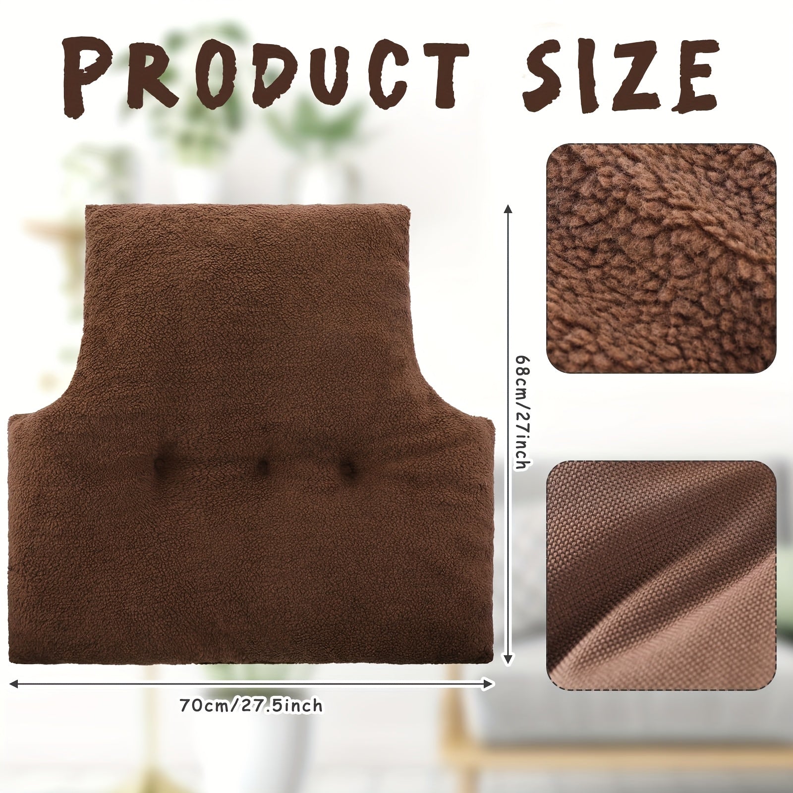 Backrest Pillow Suitable for Recliner, Lumbar Support Cushion Soft Fluffy Back Pad Waist Pillows, Reading Pillow, Corner Pillow, Bay Window Cushion, Office Backrest, Lumbar Pillow for Long-term Sitting Suitable for Chairs, Recliners, Sofas, and Beds