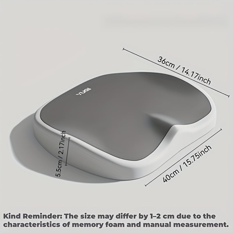 10-Hour Ergonomic Memory Foam Office Chair Pad - Adjustable Hip & Lumbar Support, Durable Polyester, Reduces Back Pain & Improves Posture, Comfortable Office Chair for Home, Car, and Workspace Use, Chair for Office, Home Seating Solution, Modern Seating,