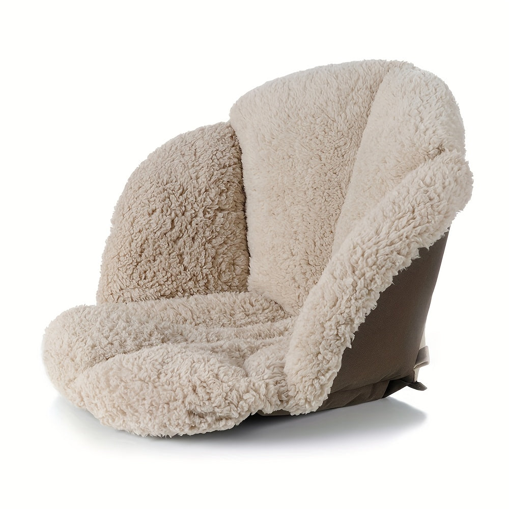 Chair cushion, office desk cushion, warm and comfortable one-piece cushion, backrest cushion, lumbar backrest support, winter plush cushion suitable for home office chairs and car seats