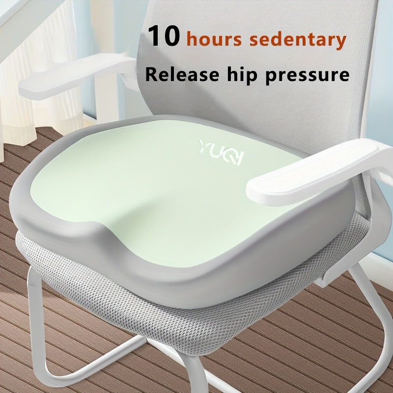 1 Black Ergonomic Office Chair Cushion with Adjustable Hip & Lumbar Support, Memory Foam for Pressure Relief, 10-Hour Seat Cushion - Portable for Home, Car, Office Use, Sleek Design, Soft Texture Cover