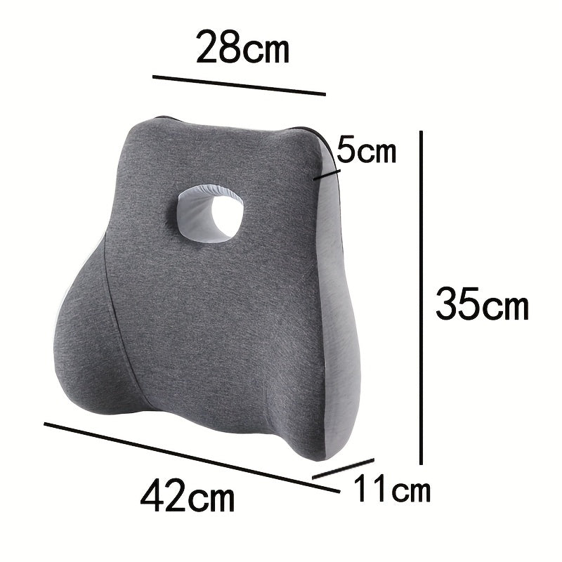 1pc Slow-Rebound Memory Foam Pillow 500g Lumbar Pillow Back And Waist Support Pillow Office Chair Pad Back Support Ergonomic Back Pillow Lumbar Support Car Seat Back And Waist Support Pillow with Central Hole Seat Cushion