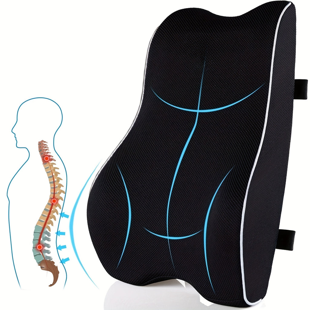 Lumbar Support Pillow for Office Chair, Memory Foam Cushion with Updated 3D Mesh Cover for Back Ideal for Computer/Desk Chair, Car Seat, Gaming Chair, Recliner