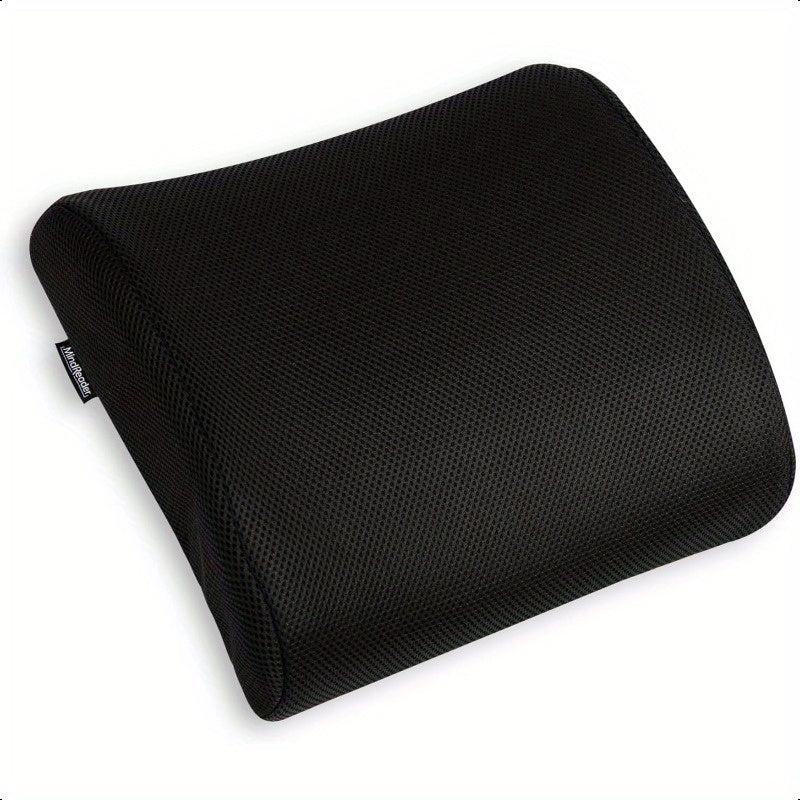Ergonomic Lumbar Support Cushion for Office Chair & Car Seat - Memory Foam AirCloud Technology Posture Corrector with Breathable Mesh Cover & Adjustable Strap, Orthopedic Back Pain Relief, Lightweight Travel Design, 13.5"L x 4"W x 12.25"H (Black), Lumbar