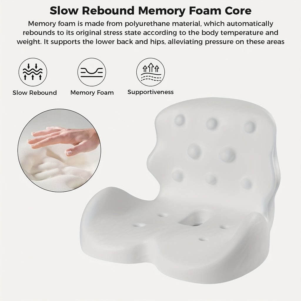 Memory Foam Seat Cushion, Office Chair Cushion With Lumbar Support Car Seat Cushion With 8 Back Massage Heads For Car, Truck, Desk, Gaming Chair