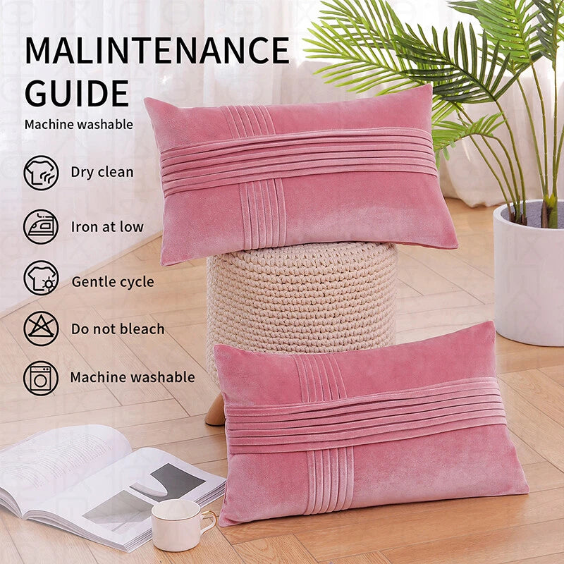 18x18" Velvet Throw Pillow Cover Sofa Car Throw Cushion Covers Home Decor 2 pk