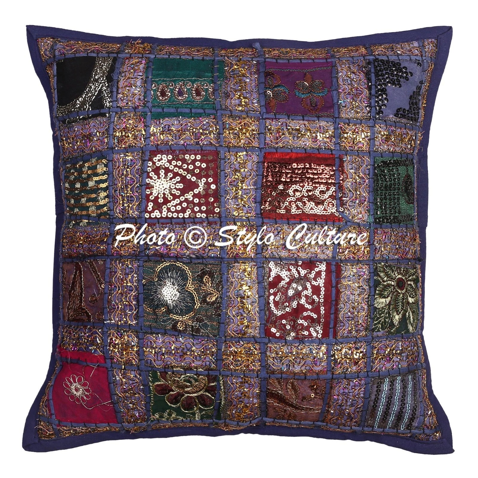 Indian Decorative Patchwork Pillowcase Boho Vintage Boho Home Car Cushion Cover