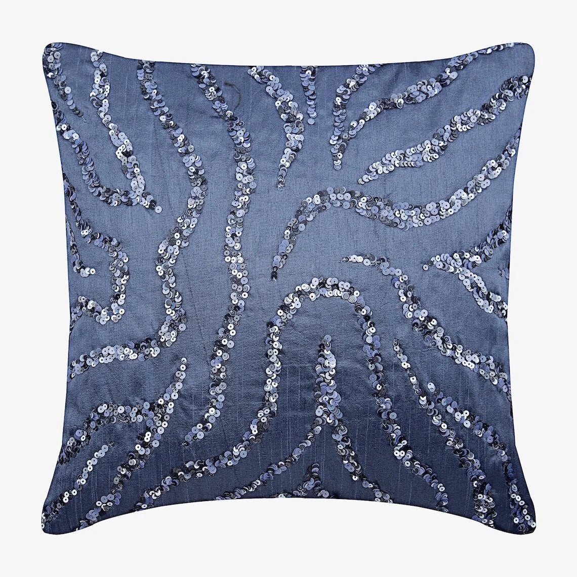 Square Sofa Cushion Case Blue 16"x16", Bed Decor Taffeta Fabric - Whirlpool