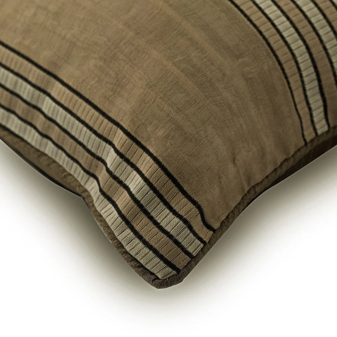 Sofa Cushion Cover Beige 16"x16", Bed Decor Silk Fabric - Parched Earth