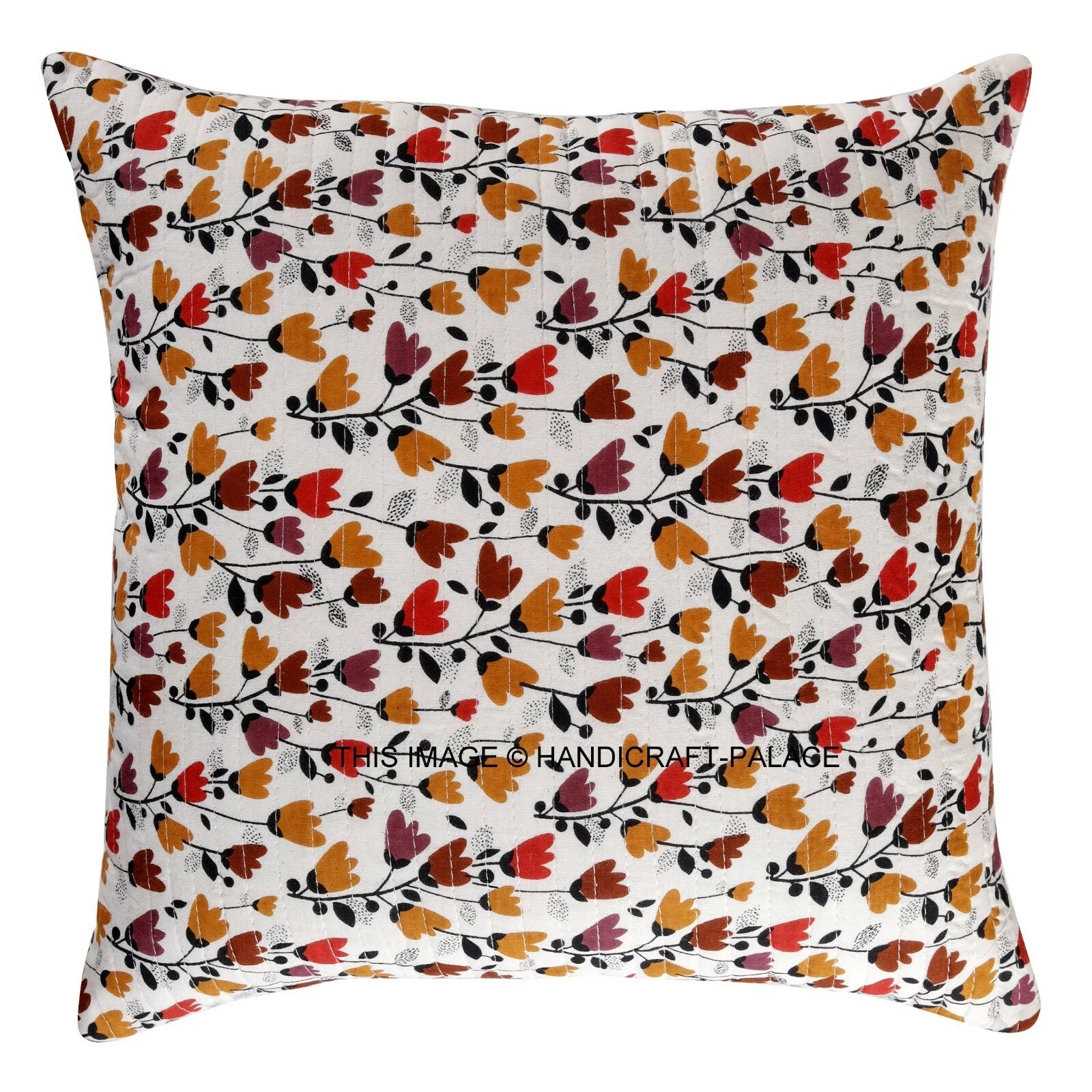 Indian Handmade Kantha Cotton Cushion Cover Bed Pillow Cases Sofa Throw-16"