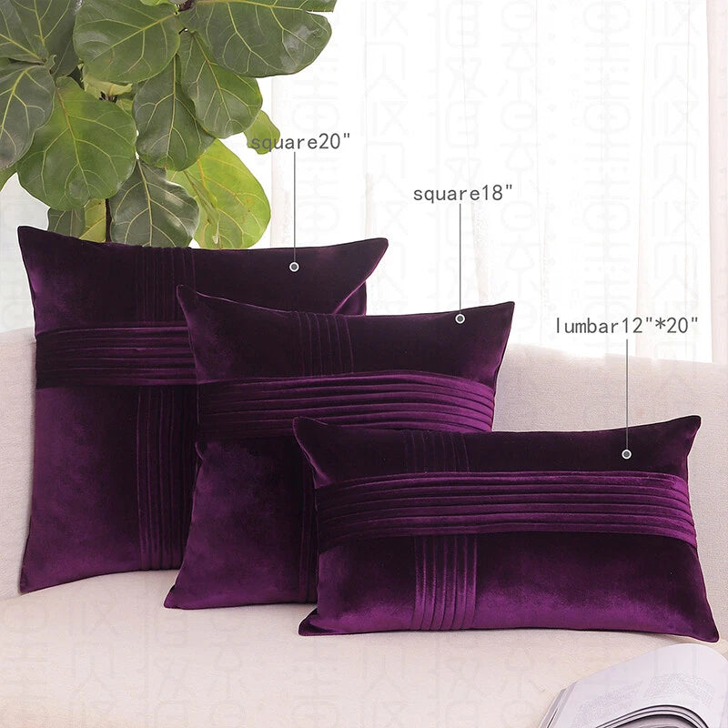 18x18" Velvet Throw Pillow Cover Sofa Car Throw Cushion Covers Home Decor 2 pk