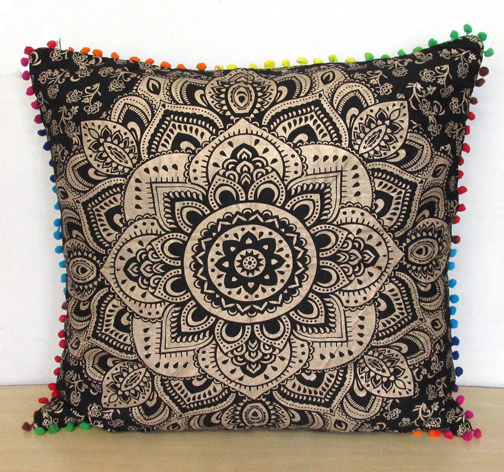Set Of 2 Cotton Cushion Cover Mandala Couch Pillow Cases Home Decorative Pillows