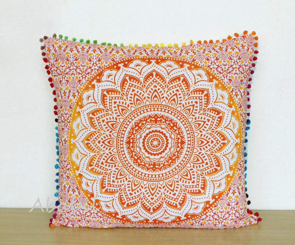 Set Of 2 Cotton Cushion Cover Mandala Couch Pillow Cases Home Decorative Pillows
