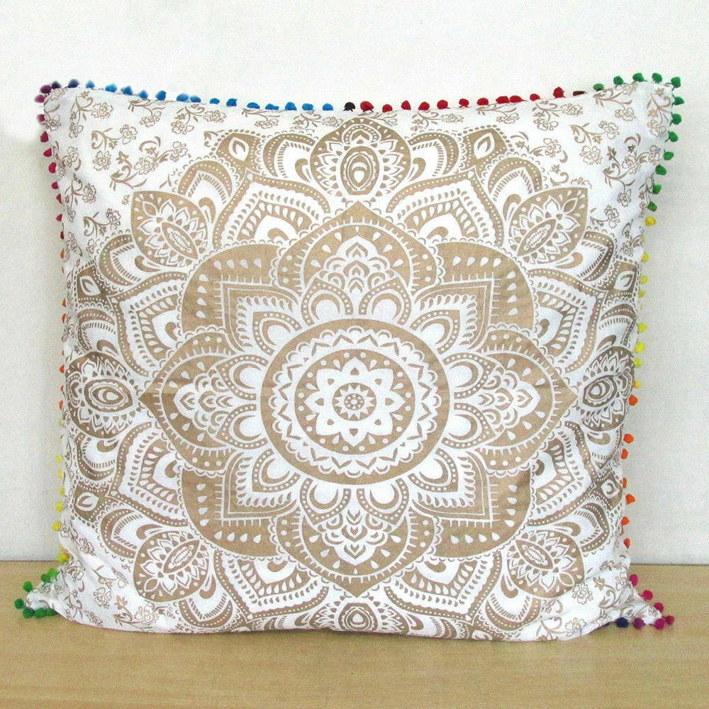 Set Of 2 Cotton Cushion Cover Mandala Couch Pillow Cases Home Decorative Pillows