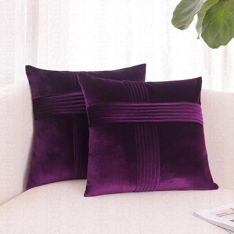 18x18" Velvet Throw Pillow Cover Sofa Car Throw Cushion Covers Home Decor 2 pk