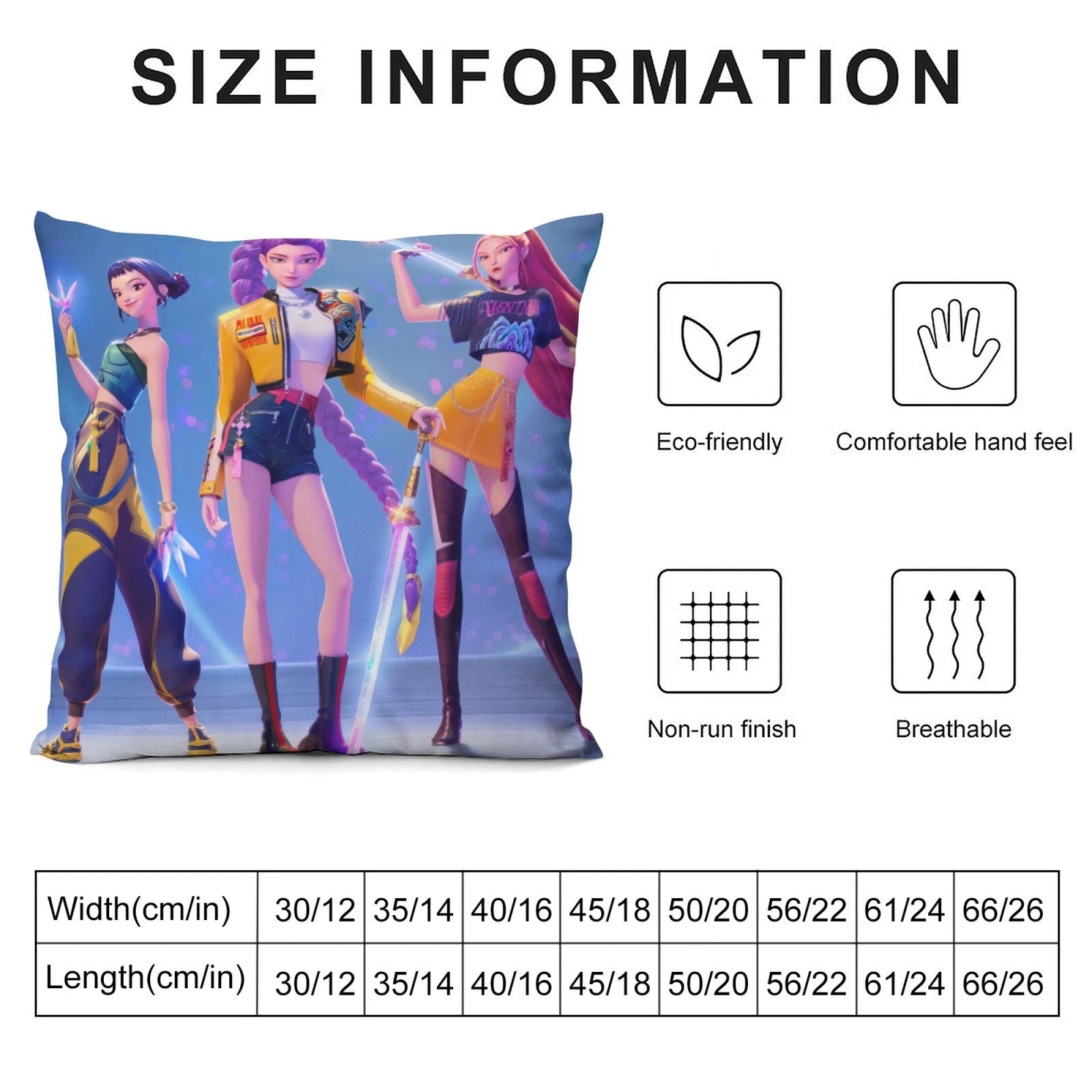 KPOP Hunters Throw Pillowcases Square Cushion Covers Cotton Linen for Sofa
