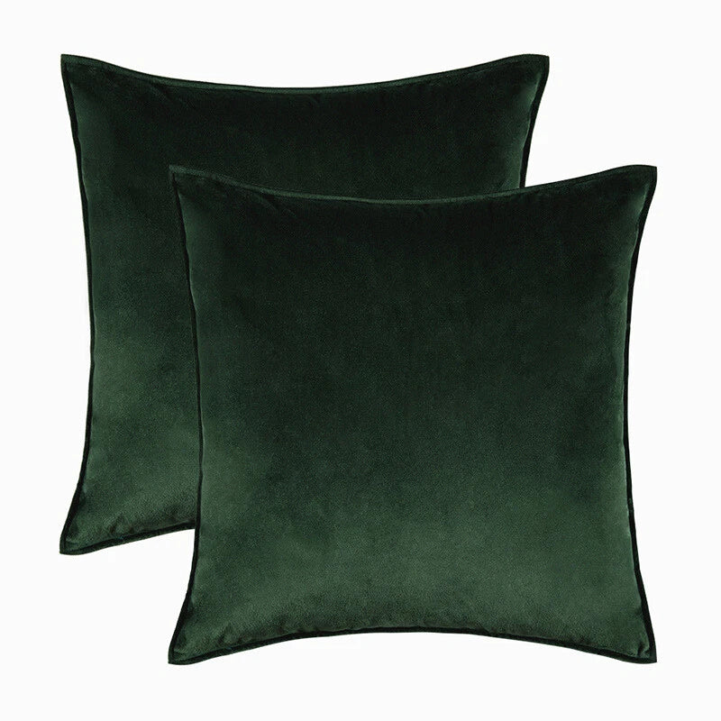 New 18" 20" 24" Velvet Piped Solid Cushion Cover Pillow Case Home Sofa Bed Decor