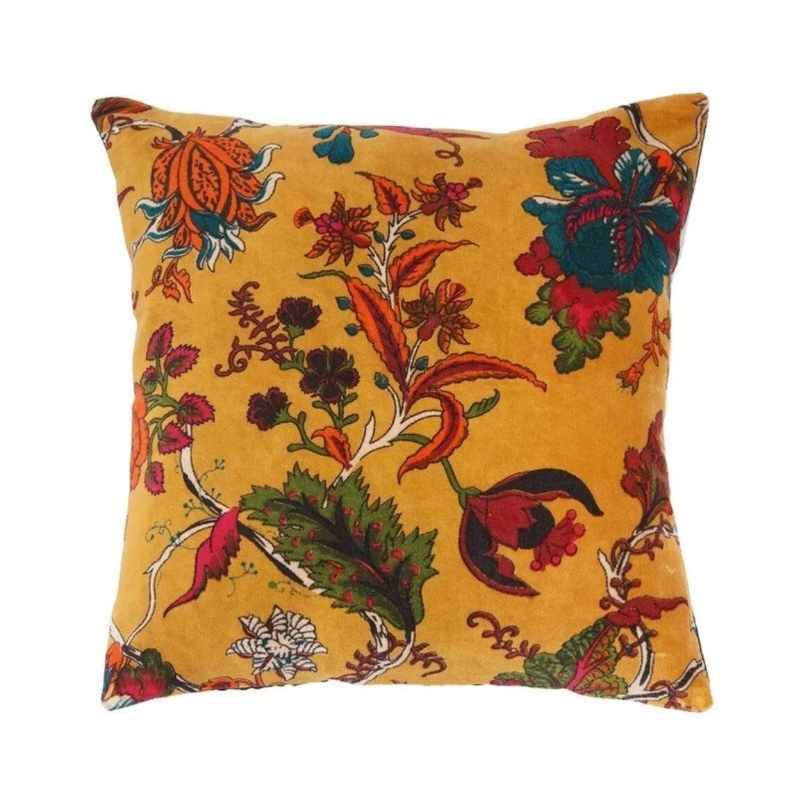 Indian Orange Bird Velvet Cushion Cover Home Decor Sofa Decor Pillow Case Covers