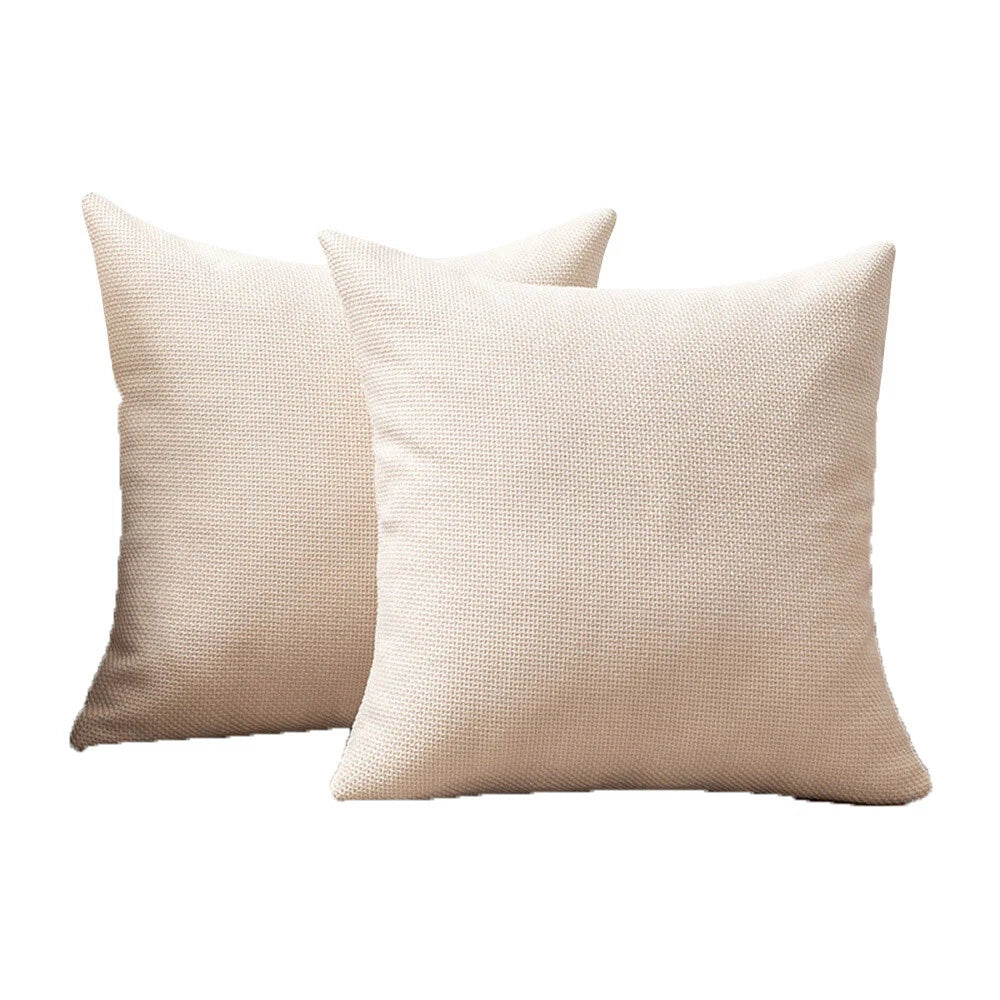 2 Packs Linen Cotton Cushion Cover Home Sofa Car Bed Office Throw Pillowcase