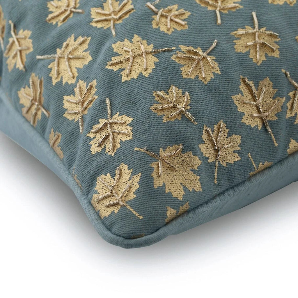 Decorative Sofa Cushion Case Blue 16"x16", Bed Decor Denim Fabric - Maple Gold