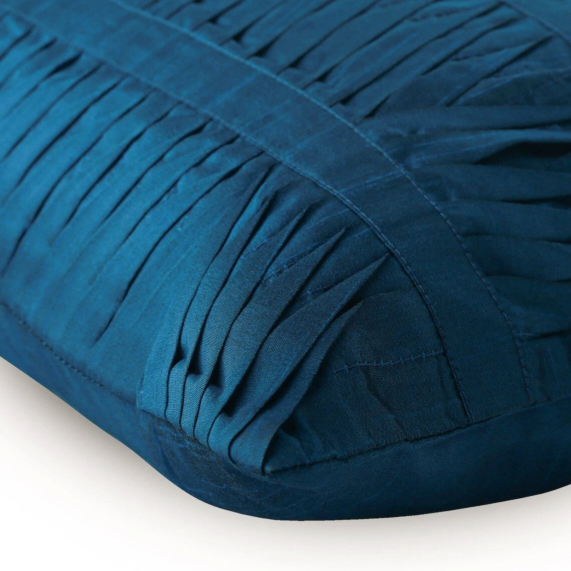Decorative Couch Cushion Cover Blue 16"x16", Bed Decor Silk - Royal Blue Crest