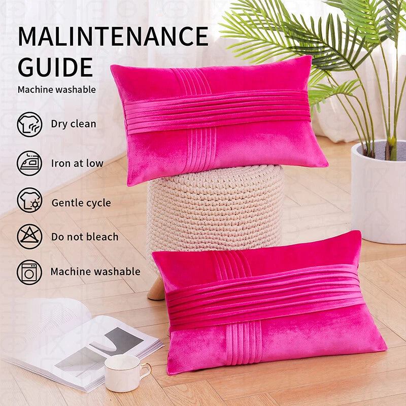 18x18" Velvet Throw Pillow Cover Sofa Car Throw Cushion Covers Home Decor 2 pk
