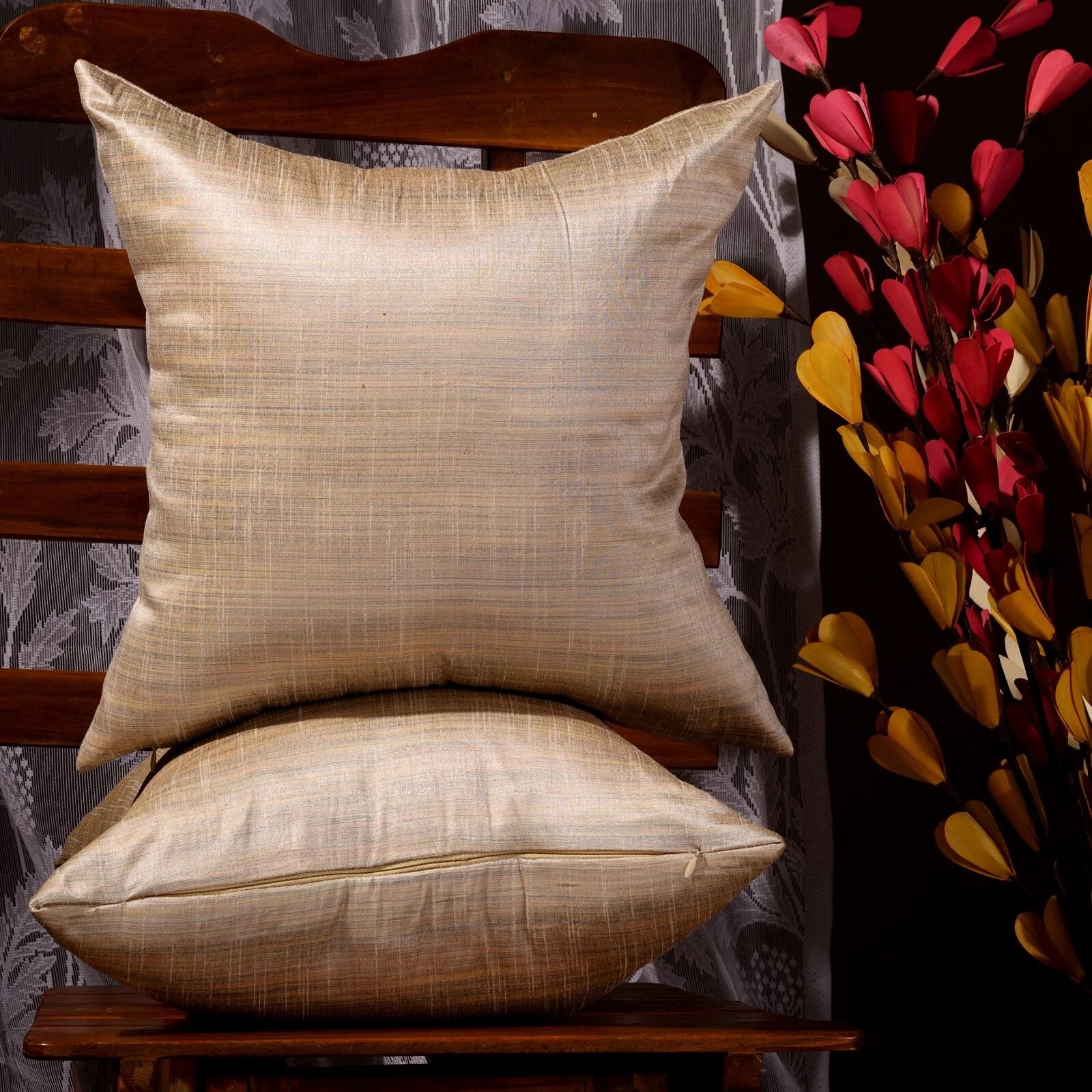 Beige throw pillow for couch farmhouse cushion cover living room pillow cover 2p