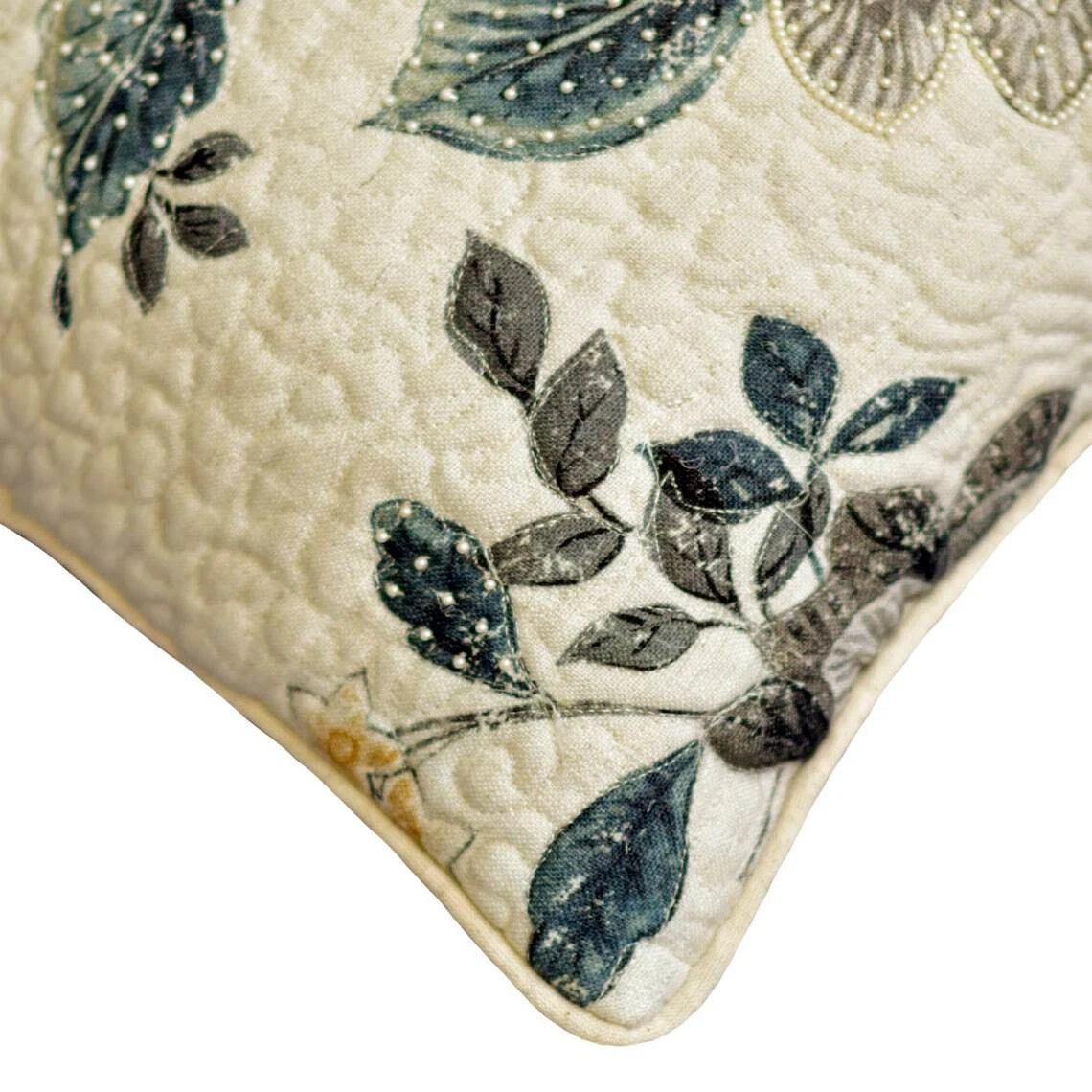 Square Couch Cushion Cover Ivory 16"x16", Bed Decor Linen - Shabby Chic Love