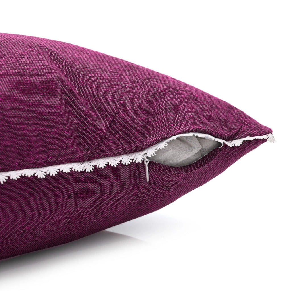 Cushion Cover Home Sofa Decor Cotton Throw Pillow Case Covers Solid with Lace S5