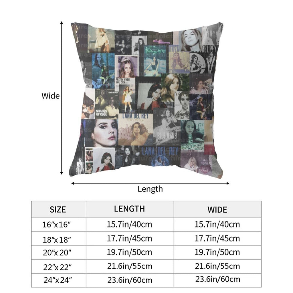 Lana Del Rey Throw Pillow Cases Square Cushion Covers Cotton Linen for Sofa