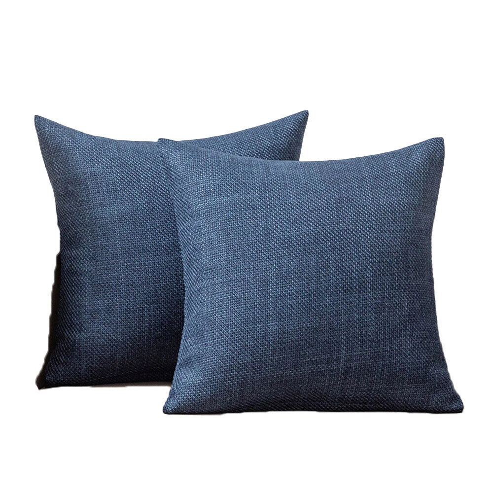 2 Packs Linen Cotton Cushion Cover Home Sofa Car Bed Office Throw Pillowcase