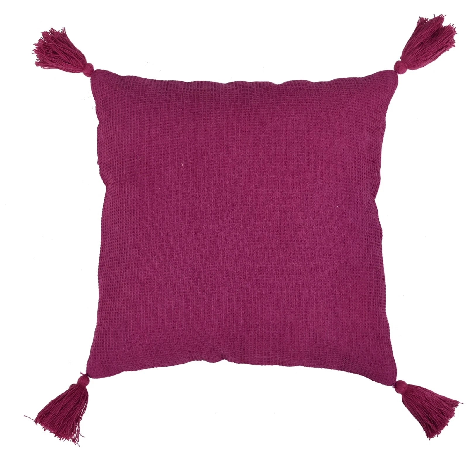 Solid Cushion Cover Cotton Pillowcase Home Sofa Bed Decor Pillows with Tassels