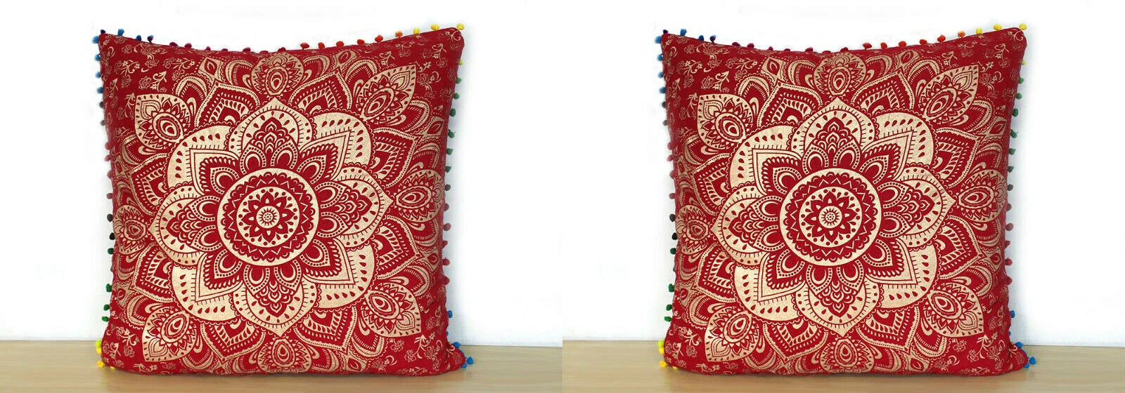 Set Of 2 Cotton Cushion Cover Mandala Couch Pillow Cases Home Decorative Pillows